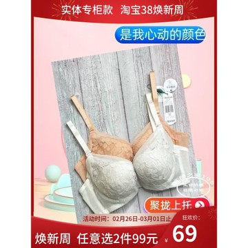 美思詩婷內衣女小胸聚攏防下垂甜美刺繡文胸無鋼圈中厚AB杯FA5740