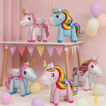 買二送一 寶寶滿月百天布置站立小馬氣球兒童生日派對裝飾【雲木雜貨】