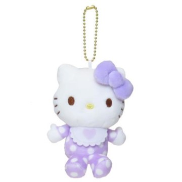 【震撼精品百貨】Hello Kitty 凱蒂貓~日本三麗鷗sanrio KITTY絨毛玩偶吊飾-紫點點嬰兒變裝50週年*19882