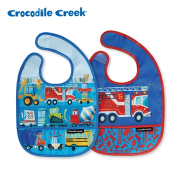 Crocodile Creek　寶寶圍兜2入組-工程世界