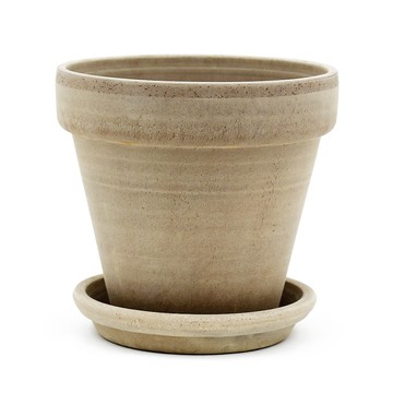 義大利 Vaso 陶盆 + 底盤  火山色  1套  21號