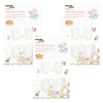 minono 米諾諾 方型超黏力掛鉤 2663 4個  夢幻兔  3組