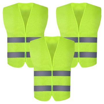 小麥購物 保全反光背心 基礎款 3件  57 x 69cm  螢光綠 + 灰色  1組