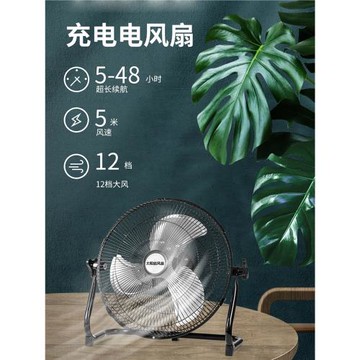 純銅遙頭大風力太陽能風扇USB手機充電趴地扇靜音戶內外交直兩用