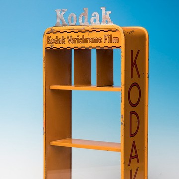 桑惠商號  1953s 柯達KODAK  美國製 圓角鐵牌Logo手工玻收納璃櫃