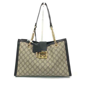 gucci 黑色 padlock 老花肩背托特包