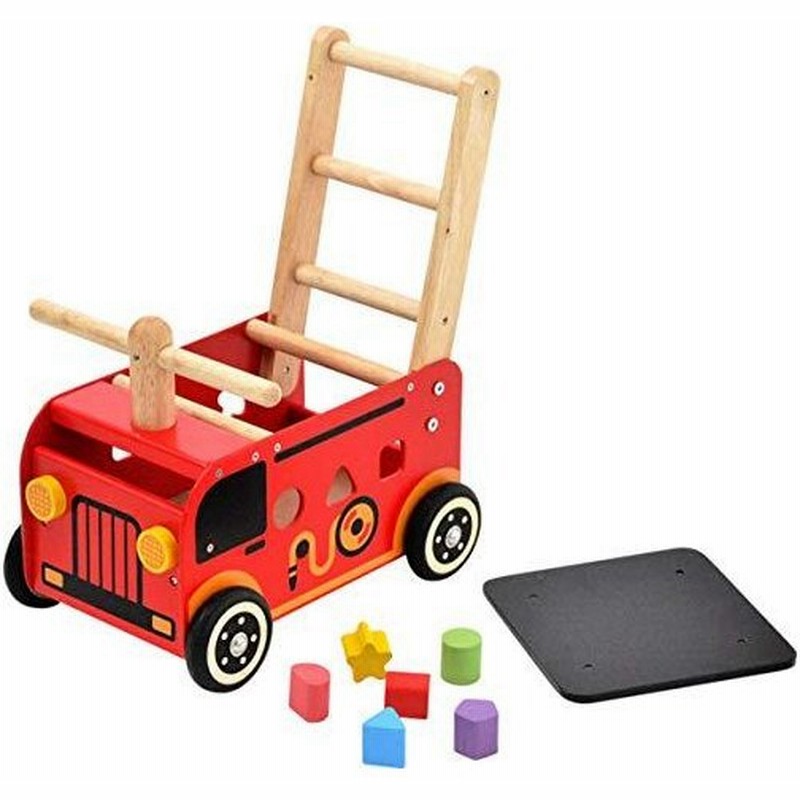 木のおもちゃ 消防車 乗り物 ウォーカー ライド消防車 誕生日 1歳 男の子 プレゼント 誕生日プレゼント 手押し車 一歳 木製 出産祝い 知育玩具 通販 Lineポイント最大get Lineショッピング