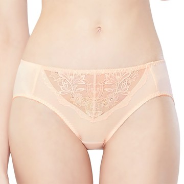 SWEAR 思薇爾 花舞耀影系列 M-XXL 蕾絲 中腰 三角 女內褲 (粉雲膚)