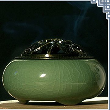 菩提居 仿宋哥窯牡丹開片薰香爐組