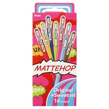 Pentel 飛龍文具 MATTEHOP 高彩繽紛筆 14色  綜合色  1組