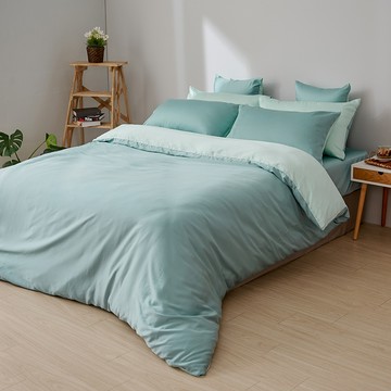 【廠商直送】永恆系列 100%天絲 芬妮綠 被套床包組-雙人