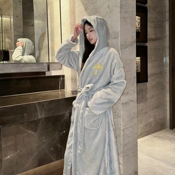 ⚡精心優選⚡睡袍女冬季加厚加長款浴袍法蘭絨情侶浴衣女士大碼珊瑚絨學生睡衣1101