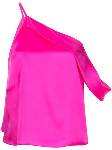 Michelle Mason - draped cowl asymmetrical top - women - Silk - 0 - Pink