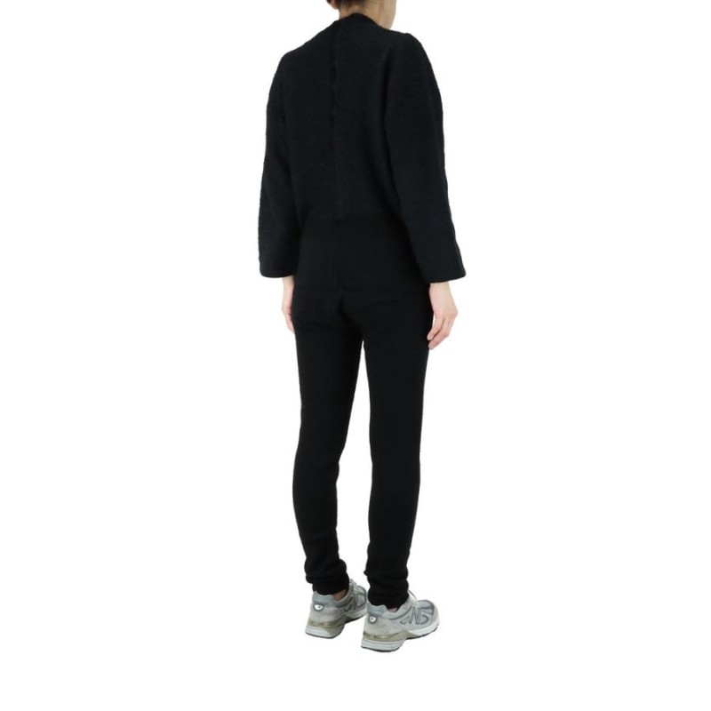 16時までで最短翌日発送】Mohair Hand-knitted Jump-suit -Black Jun