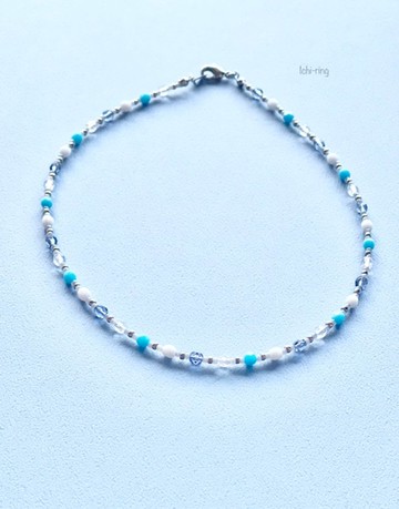 綠松石色捷克玻璃短項鍊