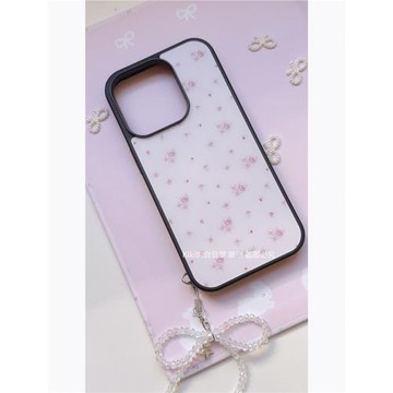 kiki白日夢原創手機殼黑邊小玫瑰韓系碎花適用蘋果iphone1314promax可愛手機