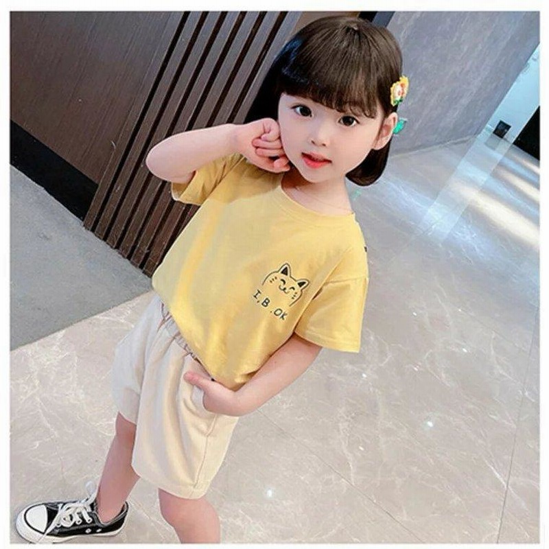 送料無料限定セール中 キッズロゴT セットアップ韓国風子供服
