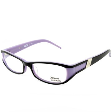 Vivienne Westwood 英國薇薇安魏斯伍德英倫時尚★黑框線條金屬土星設計光學眼鏡(紫)VW11501
