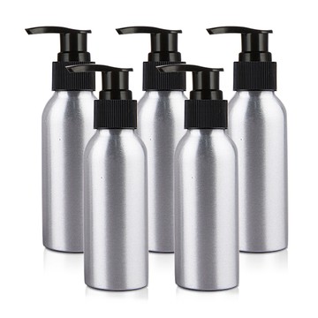 Amywo 鋁製壓瓶 鋁製壓嘴瓶 鋁瓶 250ml(5入組) 鋁瓶 鋁壓瓶 乳液瓶 分裝瓶 量杯 分裝罐