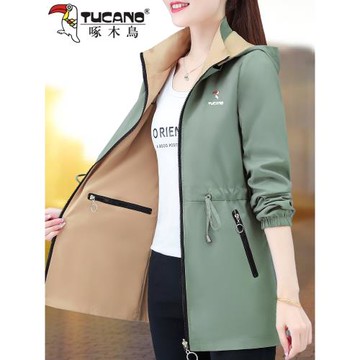 啄木鳥品牌女裝風衣外套女中長款春秋2025秋季新款上衣洋氣中老年