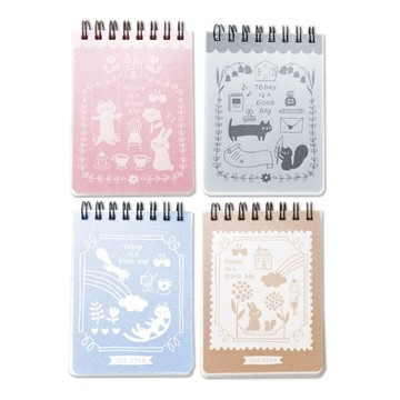 INS風 PP方眼線圈筆記本 100K-粉/黑/藍/咖