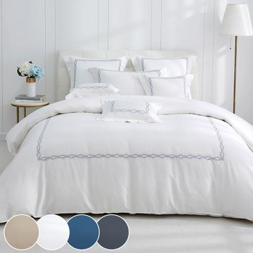 鴻宇 300織美國棉 純色刺繡 雙人兩用被套-多款任選