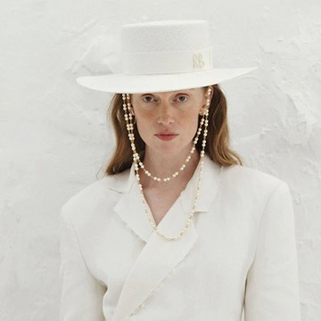 Ruslan Baginskiy 雙珠雙串鍊壓紋平頂帽 - L