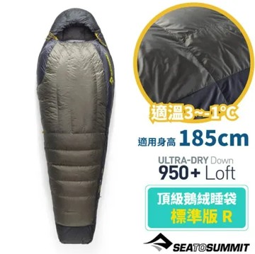 【Sea To Summit】Spark Pro -1頂級鵝絨睡袋 R/STSASL041071-050103 灰黑