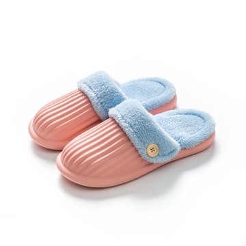 ego life 可拆卸毛絨EVA防水防滑保暖男女室內拖鞋  38~39  粉色