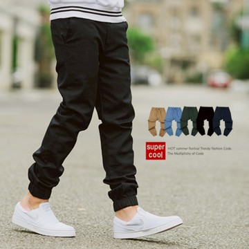 【N9685J】Jogger挺版素色抽繩長褲縮口褲(SH8019)