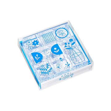 【KING JIM】HITOTOKI 冰塊水晶印章 SET 花朵