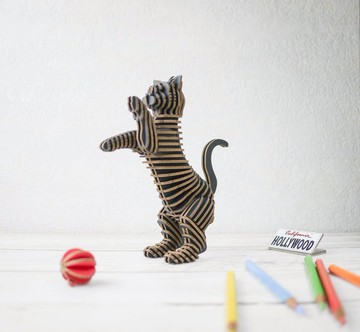 HAPPY CAT 貓 語系列 3D 手作 DIY 居家擺飾 黑色