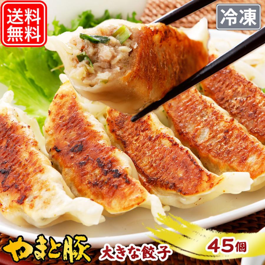 やまと豚 大きな肉餃子 45個 |[冷凍] 送料無料 お歳暮 御歳暮 2023 肉 食品 取り寄せ 冷凍餃子 餃子 お取り寄せグルメ ギフト 食べ物 中華 おつまみ 惣菜