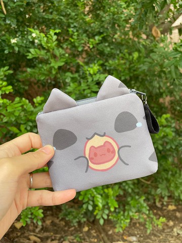 飯君、哀君貓耳網布零錢包