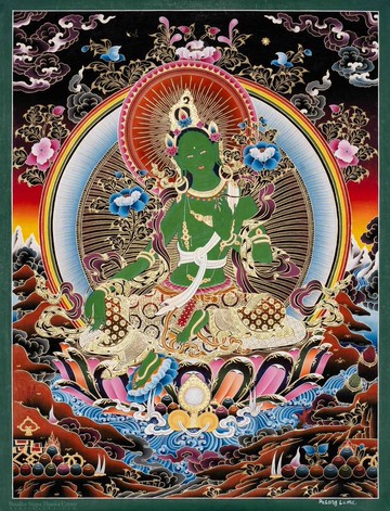 精美綠度母 – 神聖藝術作品