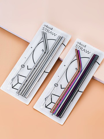 家用304不銹鋼吸管套裝 環保金屬吸管奶茶粗飲管水杯非一次性彎頭