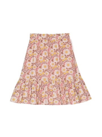 Bonton - floral-print ruffle skirt - kids - Cotton - 6 - Pink