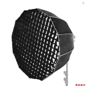 Andoer 90 厘米/35 英寸多用途深拋物線柔光箱 Bowens 安裝快速設置,用於人像採訪電影製作,帶擴散布蜂窩