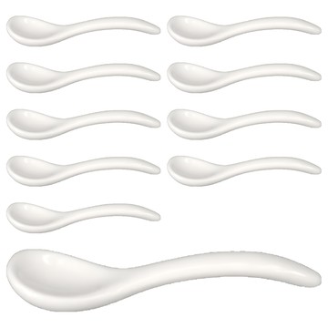 大同磁器 辣油小匙 - 精緻調味匙 小巧易收納  10支  白色