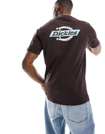 Dickies ruston back print t-shirt in brown