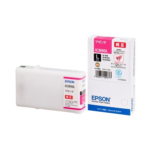 （まとめ） エプソン EPSON インクカートリッジ マゼンタ Lサイズ ICM90L 1個 〔×3セット〕〔代引不可〕