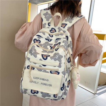 書包女小學生可愛印花韓版少女初中生背包高中生大學生校園雙肩包