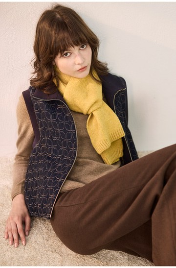 幾何織紋背心式外套