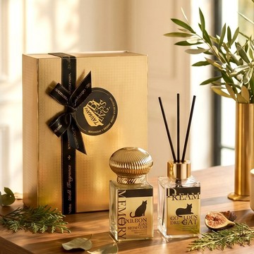 24H出貨・寵物友善 故事香氛禮盒/3種祝福 貓造型精油噴霧/擴香瓶