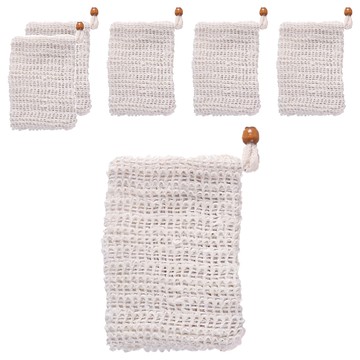 Neon 台灣霓虹 可掛式棉麻肥皂起泡網袋 6入組  米色  1組