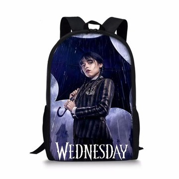 2023亞馬遜新款Wednesday Addams亞當斯星期三17寸學生書包雙肩包