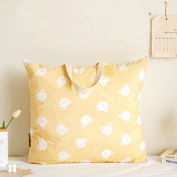 韓國 Formongde - 防水睡袋寬底收納袋(4cm雙面睡袋可用)-黃底熊熊 (68x58x11cm)