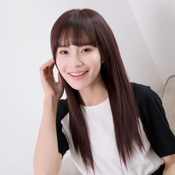 長假髮真人髮絲-空氣瀏海60cm直髮女假髮2色74ai33【獨家進口】【米蘭精品】