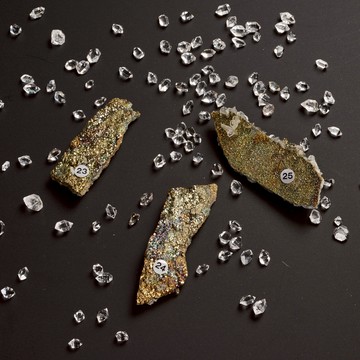 葡萄牙新礦種｜彩虹鐵礦 菱鐵礦與黃鐵礦共生 天然原礦 空間藝術擺件  S25BS16-023、024、025