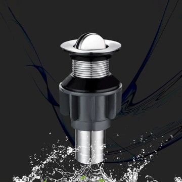 翻蓋下水器 洗臉盆不鏽鋼落水頭 有溢水孔排水管 不銹鋼面盆下水器